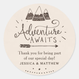 Rustic Adventure Themed Baby Shower Stickers