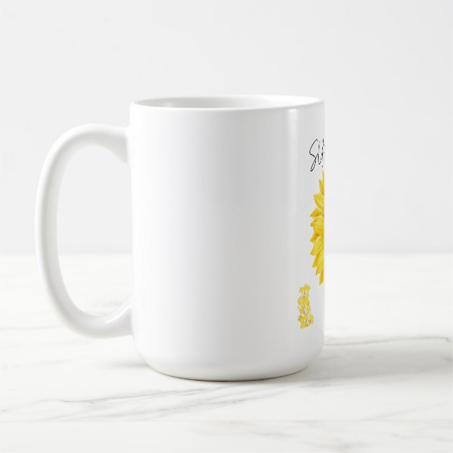 Rustic Aesthetic Split Sunflower Wall Plaque  Coffee Mug (Left)