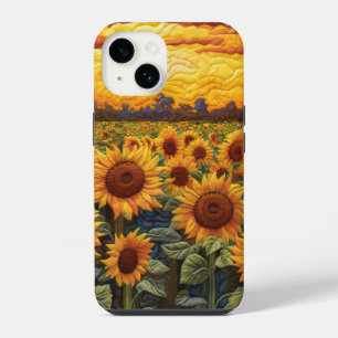 Rustic Aesthetic Sunflower Sunset iPhone 14 Case