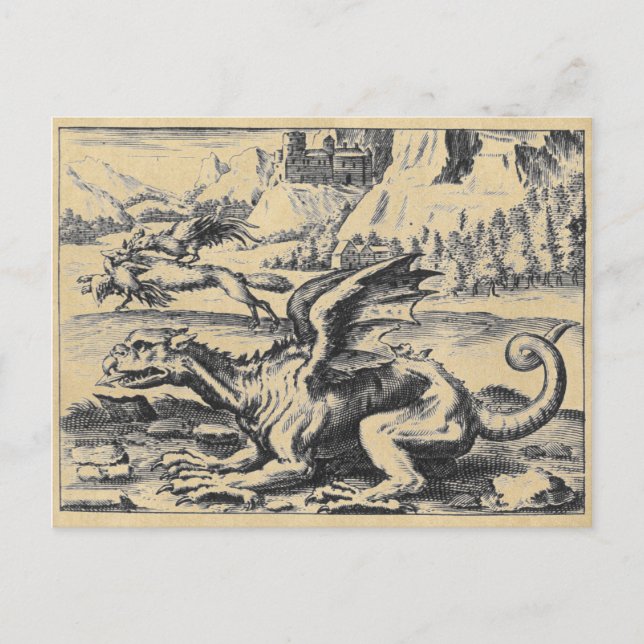 Rustic Alchemy Dragon Postcard (Front)
