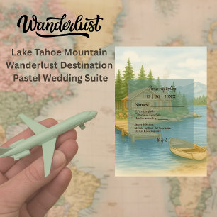 Rustic Alpine Lake Tahoe Mountain Wedding RSVP Card