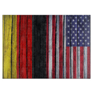 Rustic American Flag and German Flag Cutting Board