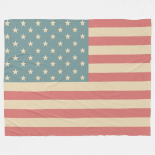 Rustic American Flag Fleece Blanket Gift