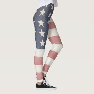 Rustic American Flag Leggings