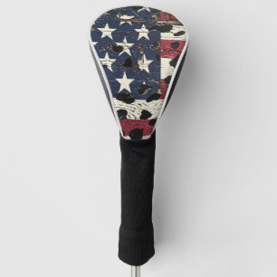 Rustic American Flag Leopard Print (2) Golf Head Cover