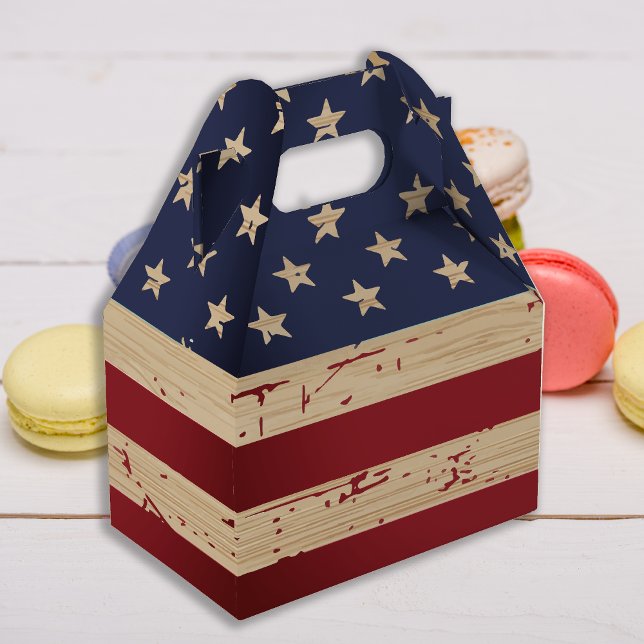 Rustic American Flag Military Stars And Stripes Favour Box (Creator Uploaded)