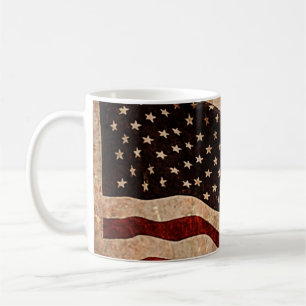 Rustic American Flag - Patriotic Print Coffee Mug