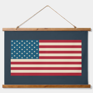 Rustic American Flag Wall Art Tapestry 