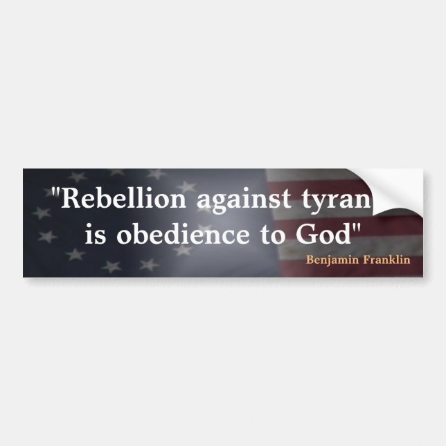 Rustic American Flag With Benjamin Franklin quote Bumper Sticker (Front)