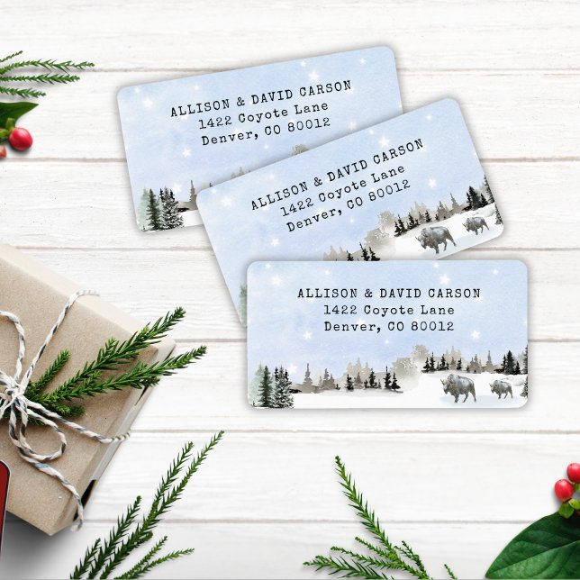 Rustic American West Christmas Return Address Label (Creator Uploaded)
