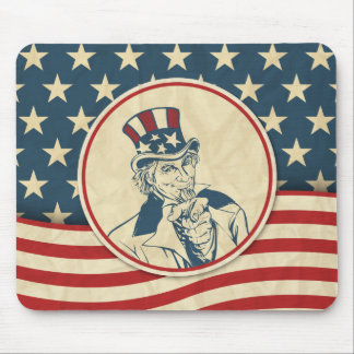 Rustic Americana Uncle Sam Patriotic Mouse Pad