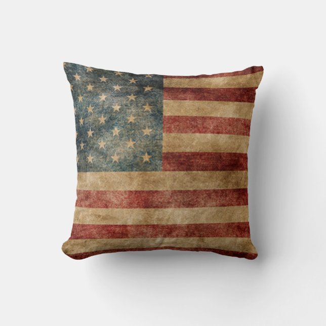 rustic americana,usa flag,grunge,vintage,tradition cushion (Front)