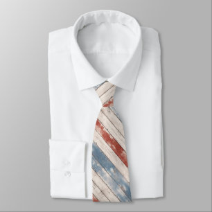 Rustic Americana Wood Plank Tie