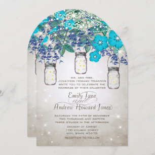 Rustic and Romantic Mason Jar Under the Stars Invitation