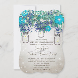 Rustic and Romantic Mason Jar Under the Stars Invitation