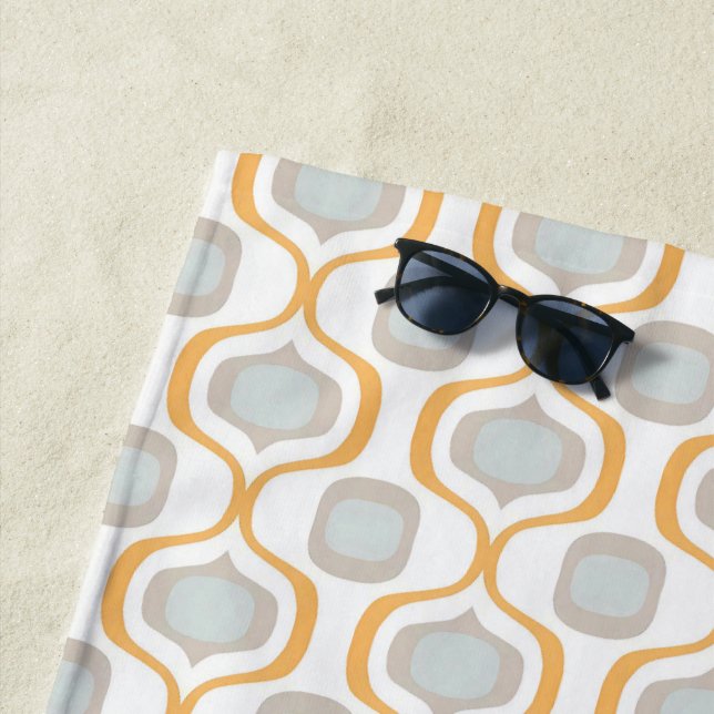 Rustic Angles: Farmhouse Geometric Shades Beach Towel (In Situ)