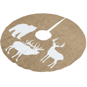 Rustic Animals in Burlap Brushed Polyester Tree Skirt