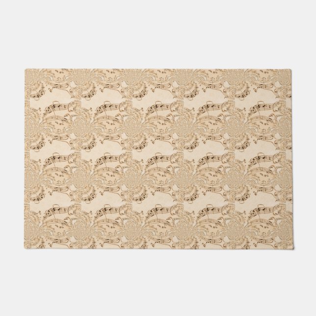 Rustic Antique Musical Notes Doormat (Front)