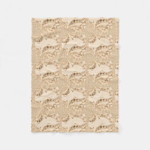 Rustic Antique Musical Notes Fleece Blanket