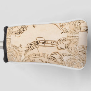 Rustic Antique Musical Notes Golf Head Cover