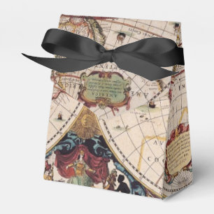 Rustic Antique Vintage Old World Map IV Favour Box
