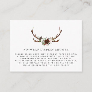 Rustic Antler   Display Shower Invitation Insert