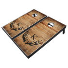 Rustic Antler Distressed Wood Wedding Monogrammed