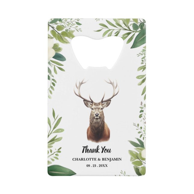 Rustic Antler Floral Frame Wedding Favour (Front)
