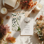 Rustic Antler Floral Wedding Boho Woodland Barn Invitation<br><div class="desc">Rustic Antler Floral Wedding Invitation | Boho Woodland Deer Antlers Barn Wedding Invite | Country Fall Wedding Set the tone for your rustic celebration with this elegant antler floral wedding invitation. Featuring romantic woodland deer antlers adorned with delicate florals, this design blends natural charm with refined simplicity. Perfect for barn...</div>