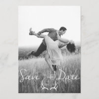 Rustic Antler Graphic | White Save the Date