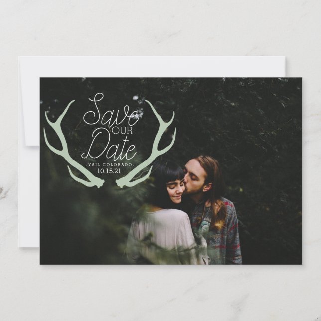 Rustic Antler Save the Date (Front)