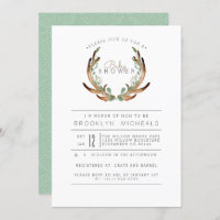 Rustic Antler Watercolor Baby Shower