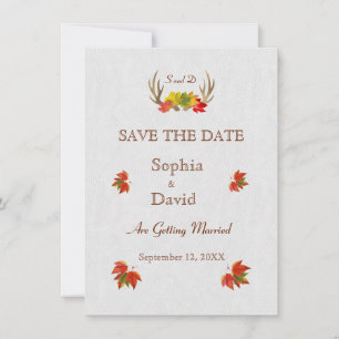 Rustic Antlers Fall Boho SAVE THE DATE Invitation