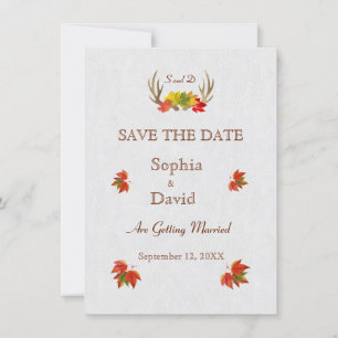 Rustic Antlers Fall Boho SAVE THE DATE Invitation