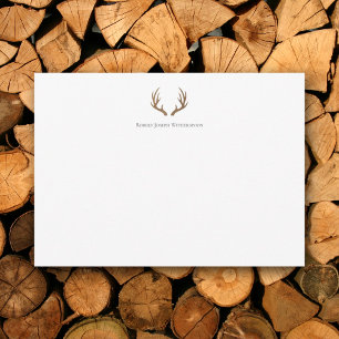 Rustic Antlers Personalised Note Card