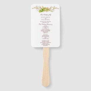 Rustic Antlers & Wildflowers Wedding Program Hand Fan