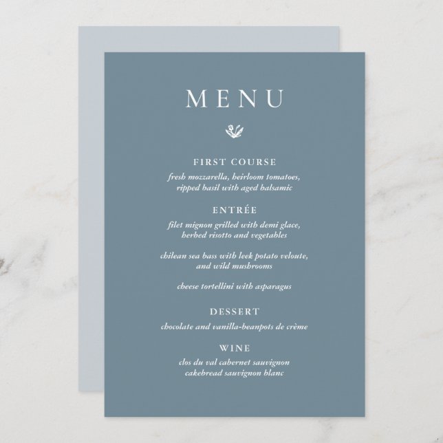  Rustic Antlers with Floral Wreath | Wedding Menu (Front/Back)