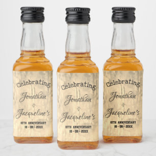 Rustic Any Wedding Anniversary Custom Cute Mini Liquor Bottle Label