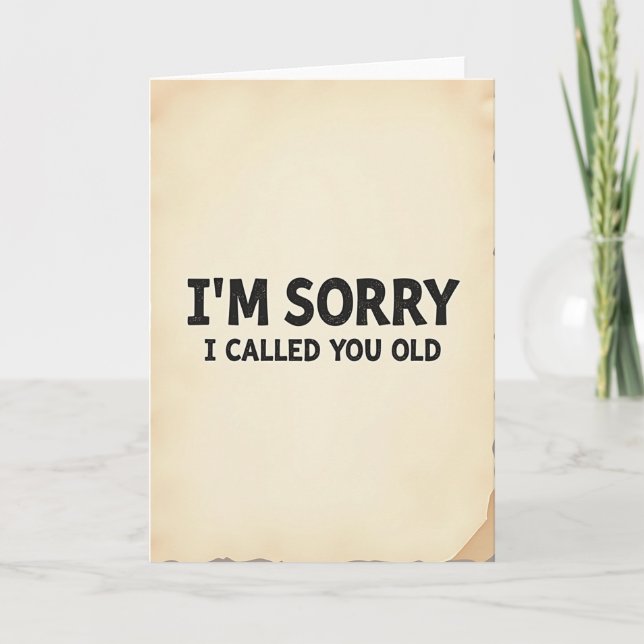 Rustic Apology Text Card (Front)