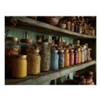 Rustic Apothecary Herb Jar Shelf