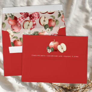 Rustic Apple Baby Shower Envelopes with Gingham Li