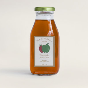 Rustic Apple Cider Bottle Label Sticker