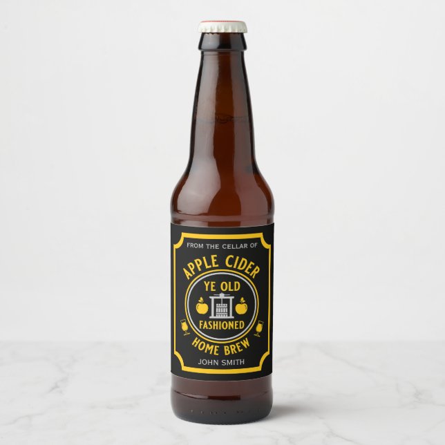 Rustic Apple Cider Personalised  Beer Bottle Label (Front)