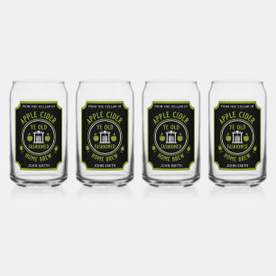 Rustic Apple Cider Personalised Drinks Can Glass
