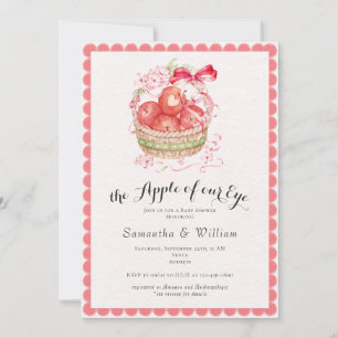 Rustic Apple Of Our Eye Fall Harvest Baby Shower Invitation