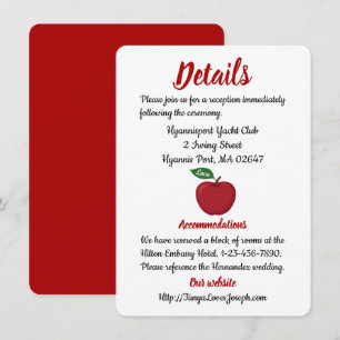Rustic Apple Red Burgundy Wedding Details Fallo Invitation