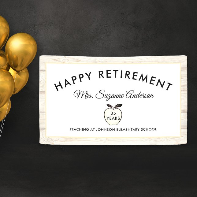 Rustic Apple Teacher Retirement  Banner (Creator Uploaded)