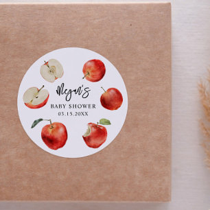 Rustic Apples Gender Neutral Favour Classic Round Sticker