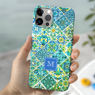 Rustic Aqua Mint Sicilian Tile Mosaic iPhone 15 Case