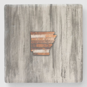 Rustic Arkansas Shape Stone Coaster